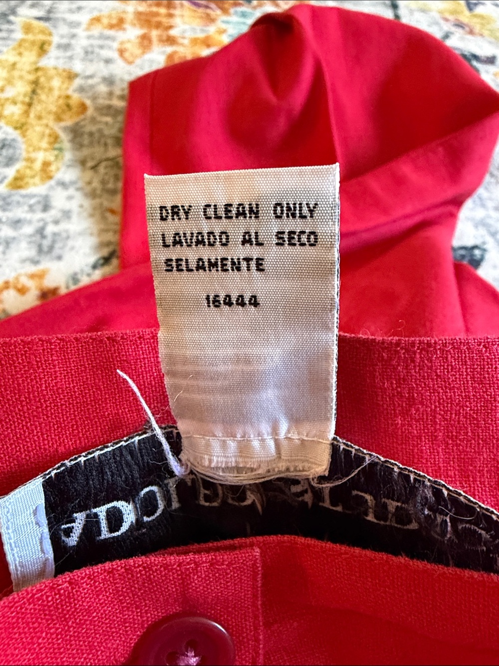 Vintage Women's Red Classic Linen Pleated Dress Pants Size 14W - Picture 4 of 4
